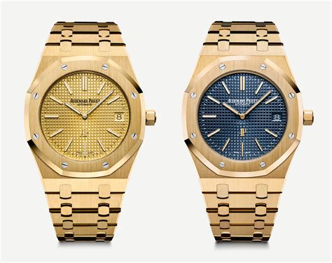 audemars piguet royal oak yellow gold blue dial|ap royal oak retail price.